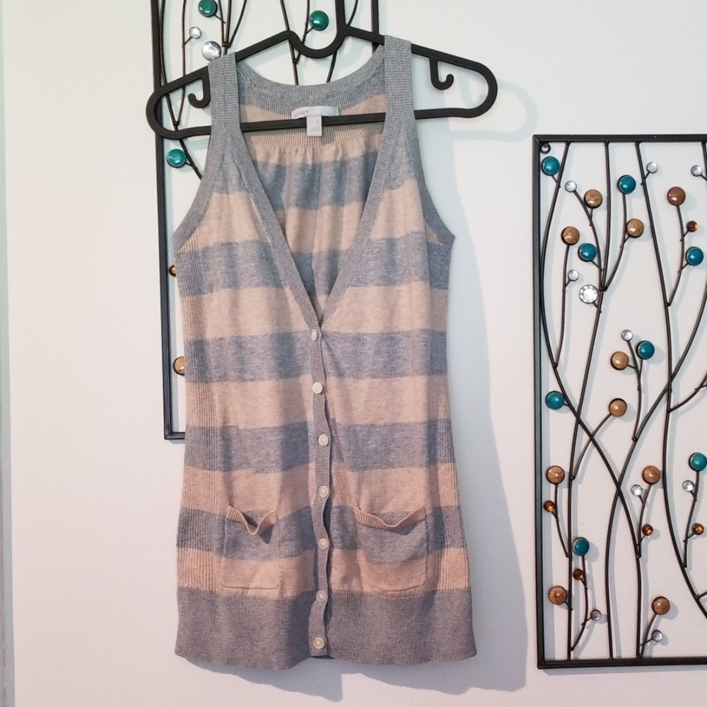Old Navy striped button-up vest/shirt